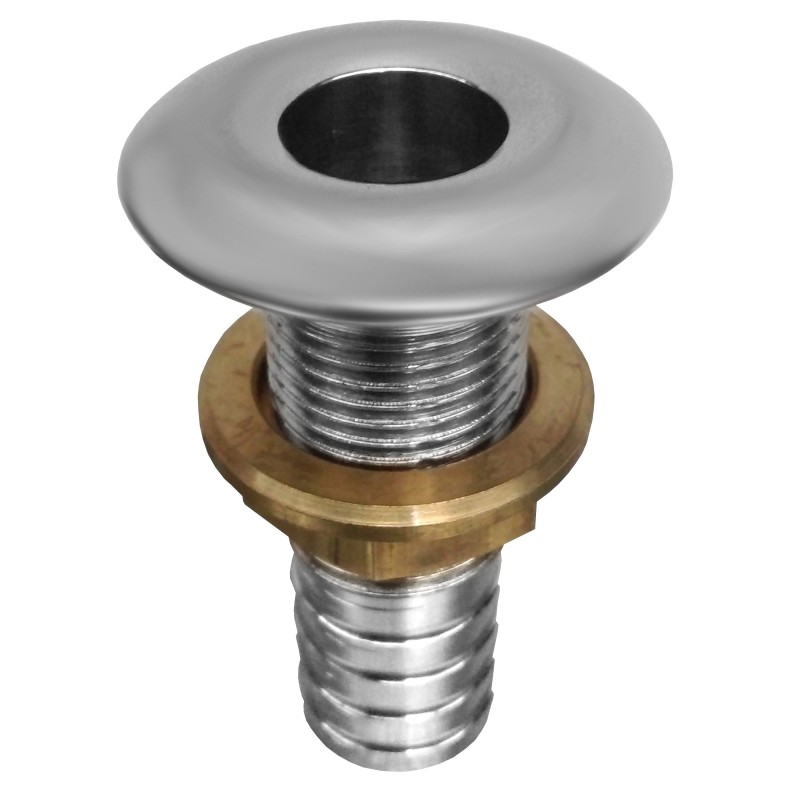 Przejście burtowe L56MM, chromed brass, gwint 3/8" króciec 13MM