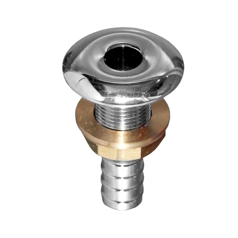 Przejście burtowe L56MM, chromed brass, gwint 3/8" króciec 13MM — zdjęcie 2