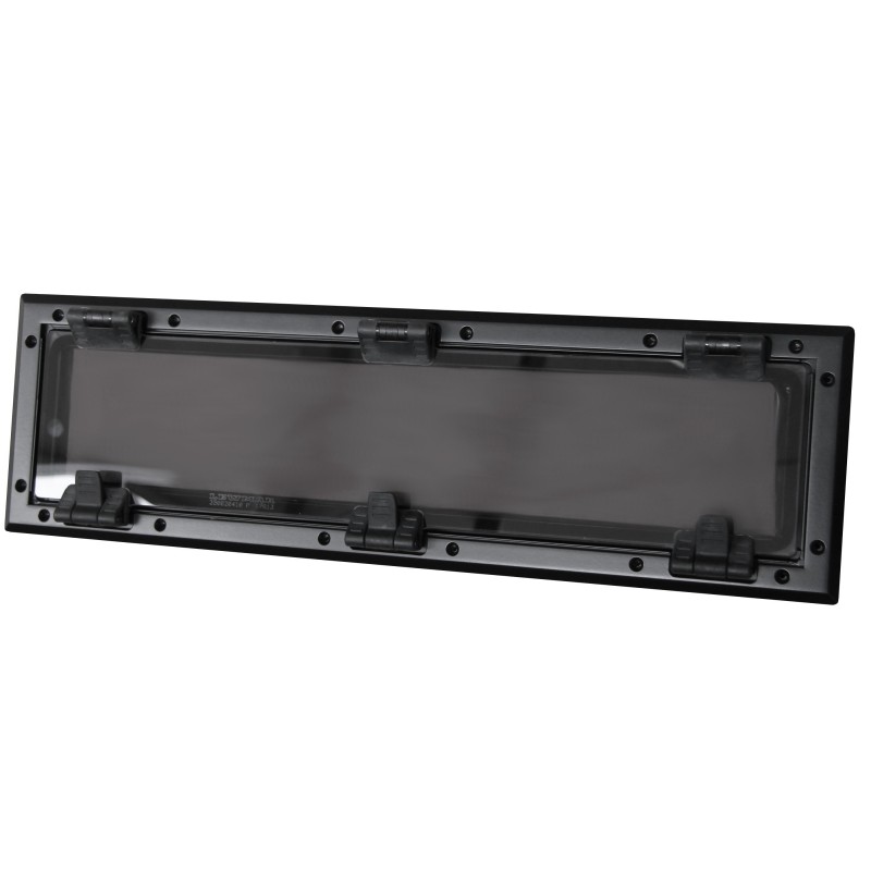 OKNO FLUSH MITRE ROZMIAR 4 - OTWIERANE - CZARNE - SZARA SZYBA - 190MMx645MM — zdjęcie 6