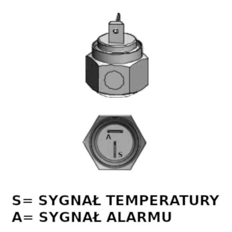 Sensor temperatury WODY/OLEJU, SWA-3, 120C, 103C alarm, 1/2-14NPT — zdjęcie 3