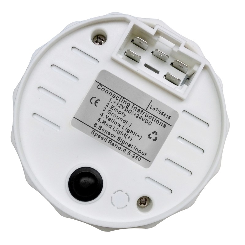 Zegar obrotomierz 0-8000RPM z motogodzinami, 96MM, czarny, bezel SS — zdjęcie 2