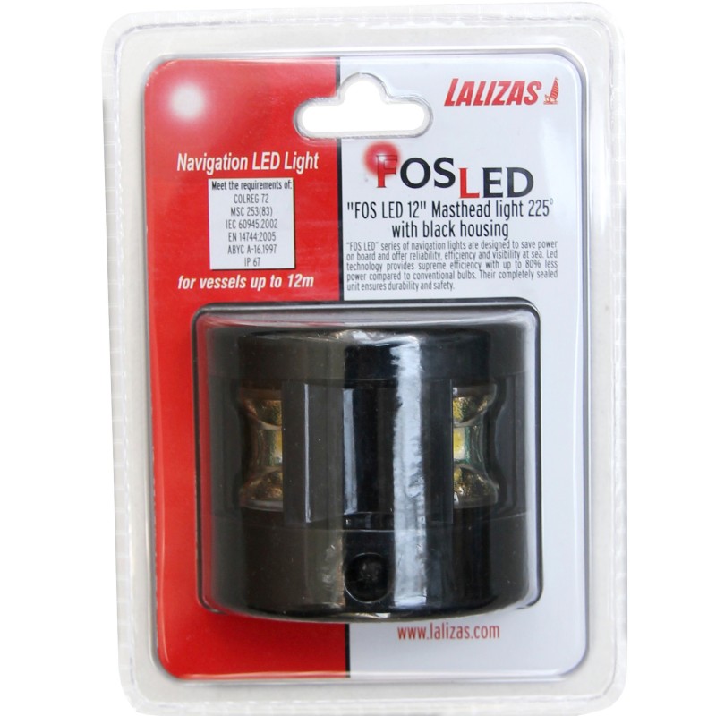 Lampa nawigacyjna masztowa silnikowa LED - 12V fos obudowa czarna — zdjęcie 2