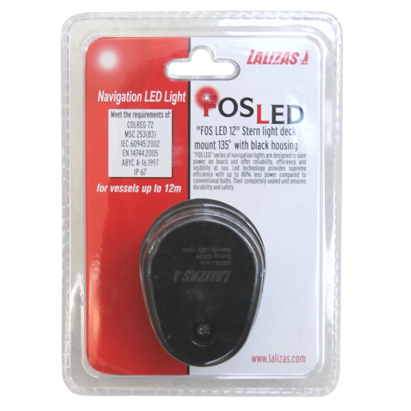 Lampa nawigacyjna rufowa LED - 12V fos obudowa czarna — zdjęcie 2