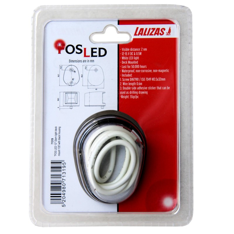 Lampa nawigacyjna rufowa LED - 12V fos obudowa czarna — zdjęcie 3