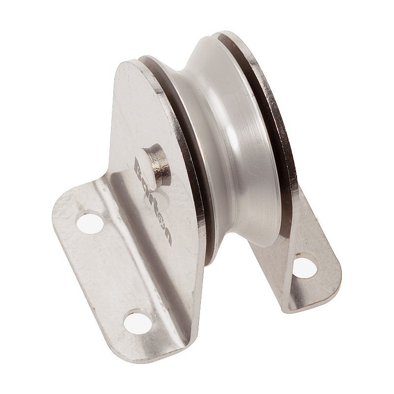 BLOCZEK POJEDYŃCZY STOJĄCY DO LIN STALOWYCH 4MM, ALUMINIUM I STAL NIERDZEWNA, D38MM
