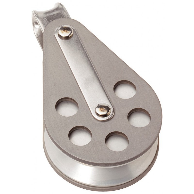 BLOCZEK POJEDYŃCZY DO LIN STALOWYCH 5MM, ALUMINIUM, D64MM