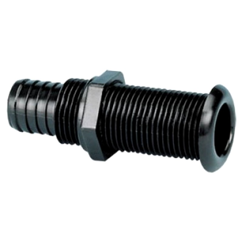 Przejście burtowe L100MM, tworzywo, czarne, gwint 1" króciec 30MM