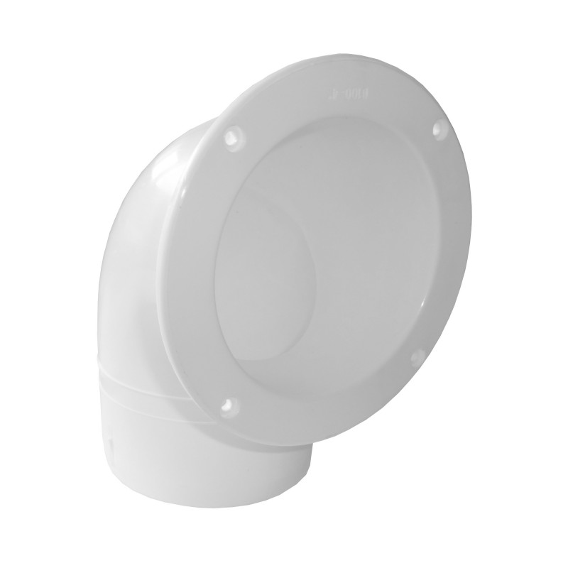 Adapter kolankowy D102MM biały kratki — zdjęcie 2