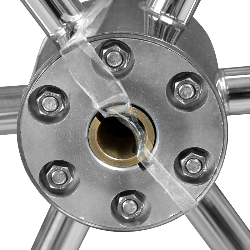 Koło sterowe 6-SPOKE stal nierdzewna - skóra 100CM — zdjęcie 5