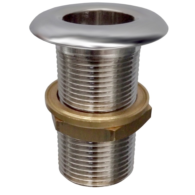Przejście kadłubowe chrom brass T 1"