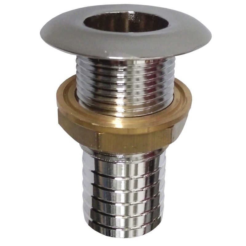 Przejście burtowe L73MM, chromed brass, gwint 1" króciec 30MM — zdjęcie 2