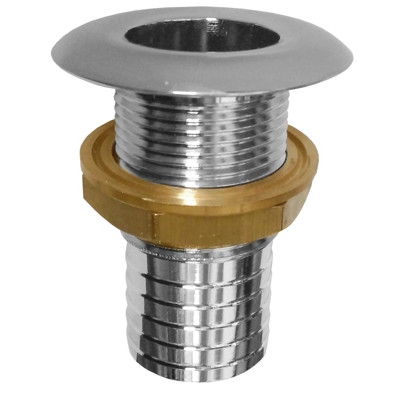 Przejście burtowe L85MM, chromed brass, gwint 1 1/4" króciec 38MM — zdjęcie 2