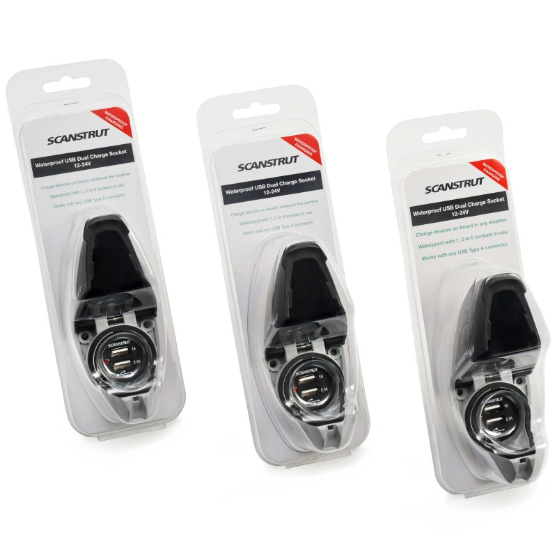 GNIAZDO PODWÓJNE USB-A, WODOODPORNE (12-24V) 1x1A 1x2.1A (X) — zdjęcie 5