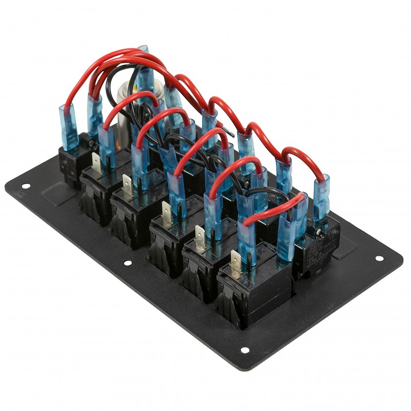 Panel elektryczny wodoszczelny IP68, 12/24V, 5 rocker switch on-off, gniazdo zapalniczki — zdjęcie 2