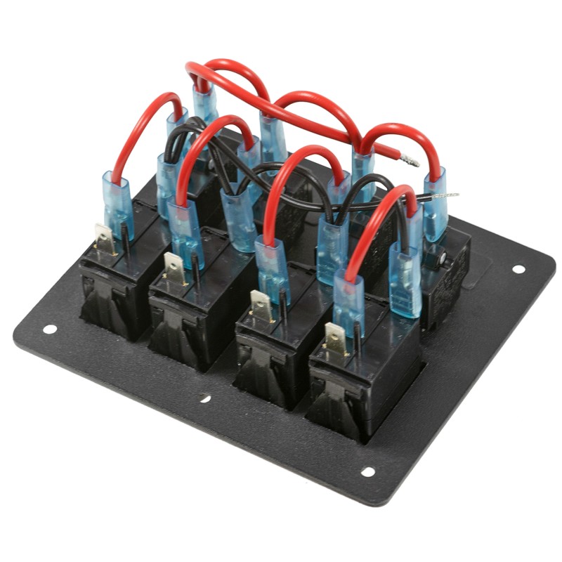 Panel elektryczny poziomy wodoszczelny IP68, 12/24V, 4 rocker switch on-off — zdjęcie 2