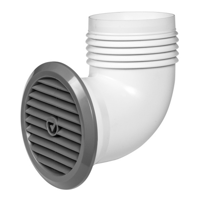 Adapter, flansza kątowa do kratki wentylacyjnej D72MM 90DEG — zdjęcie 3