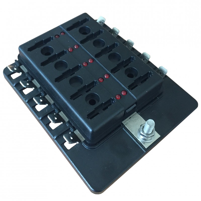 Terminal z bezpiecznikami, 10 wejść, ze wskaźnikami LED, typ quick connect — zdjęcie 2