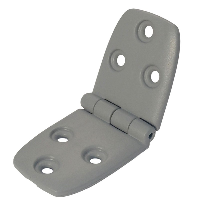 Zawias poliamidowy PA6.6, szary, odporny na UV, 40X94MM