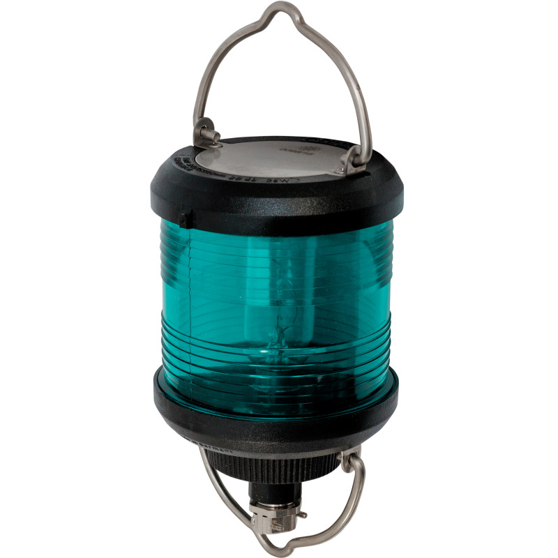 LAMPA NAWIGACYJNA S40 PODWIESZANA ZIELONA 360 - 12V OBUDOWA CZARNA