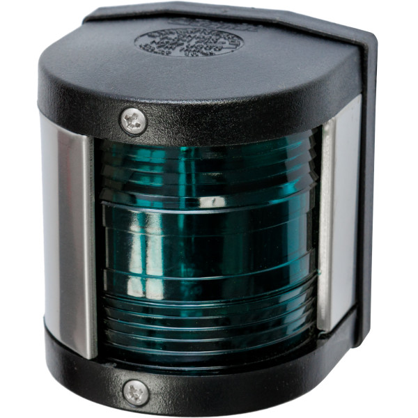 LAMPA NAWIGACYJNA S25 BURTOWA ZIELONA - 12V CLASSIC OBUDOWA CZARNA